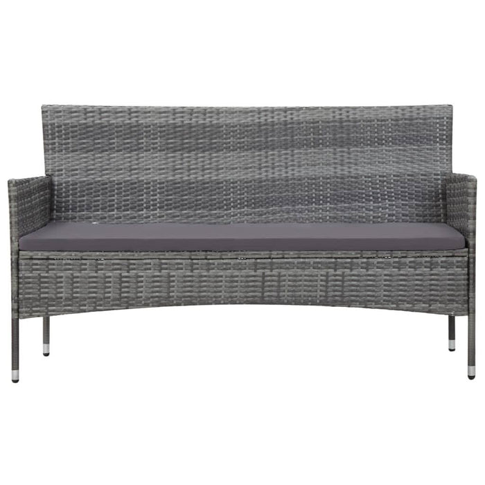 Set mobilier de grădină cu perne, 4 piese, gri, poliratan - WALTI WALTI