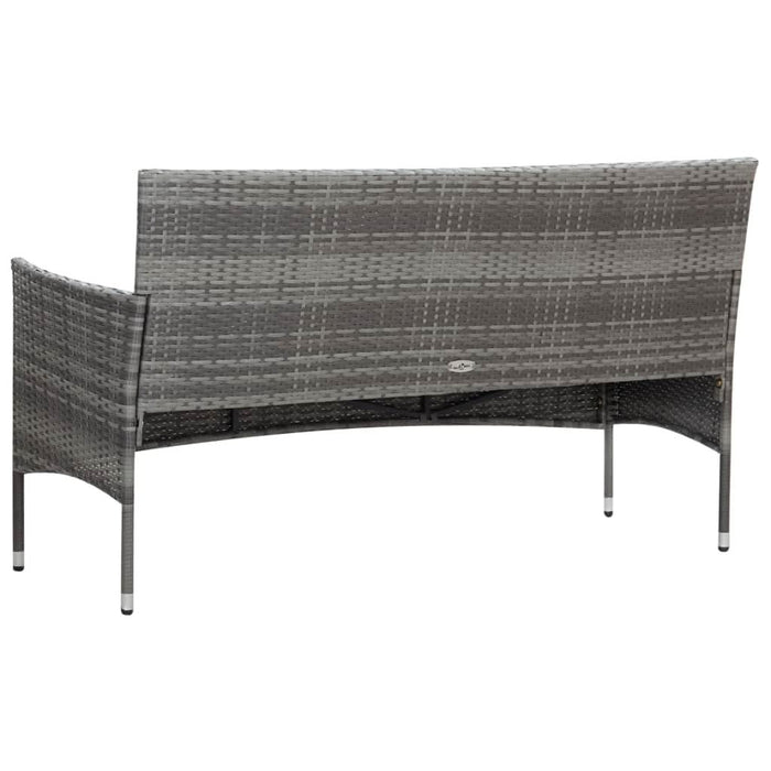 Set mobilier de grădină cu perne, 4 piese, gri, poliratan - WALTI WALTI