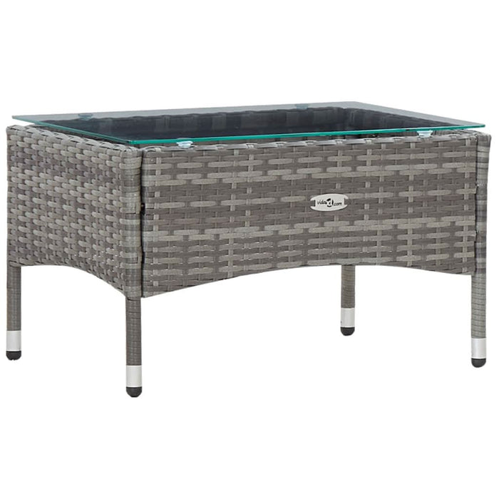 Set mobilier de grădină cu perne, 4 piese, gri, poliratan - WALTI WALTI