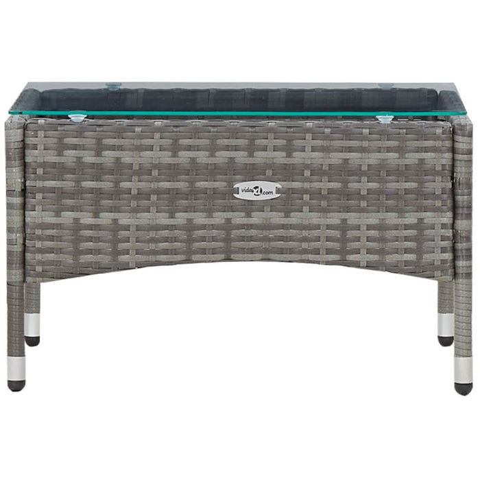 Set mobilier de grădină cu perne, 4 piese, gri, poliratan - WALTI WALTI