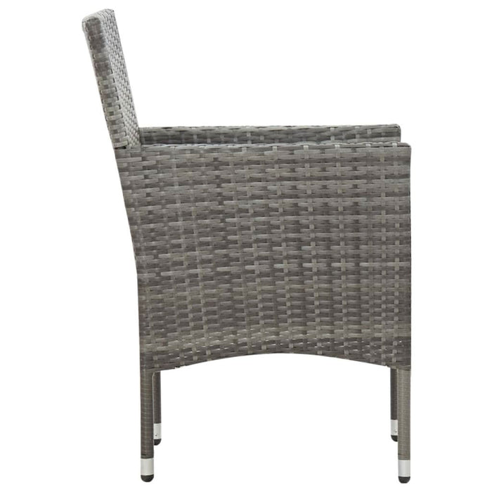 Set mobilier de grădină cu perne, 4 piese, gri, poliratan - WALTI WALTI