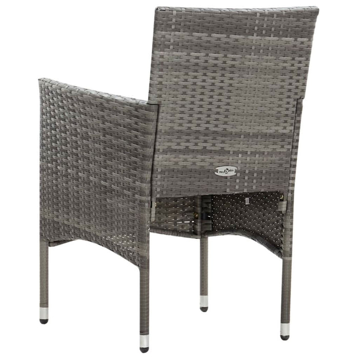Set mobilier de grădină cu perne, 4 piese, gri, poliratan - WALTI WALTI