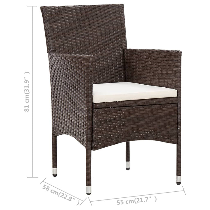 Set mobilier de grădină cu perne, 5 piese, maro, poliratan - WALTI WALTI
