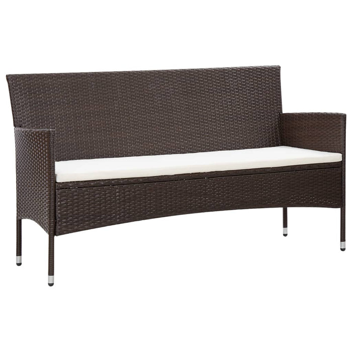 Set mobilier de grădină cu perne, 5 piese, maro, poliratan - WALTI WALTI