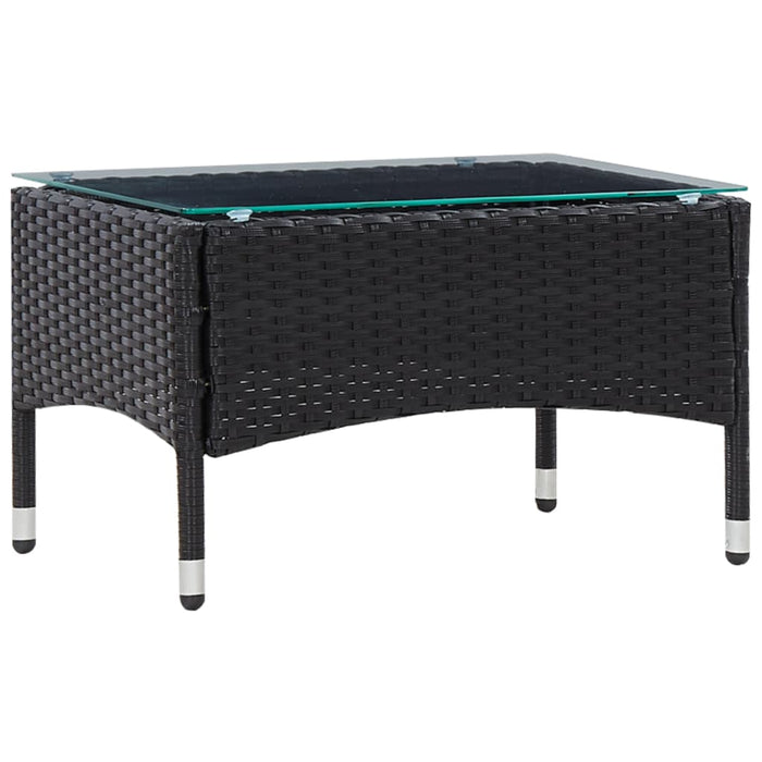 Set mobilier de grădină cu perne, 5 piese, negru, poliratan - WALTI WALTI