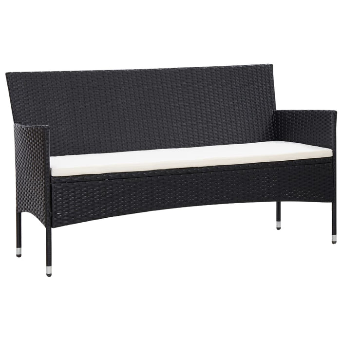 Set mobilier de grădină cu perne, 5 piese, negru, poliratan - WALTI WALTI