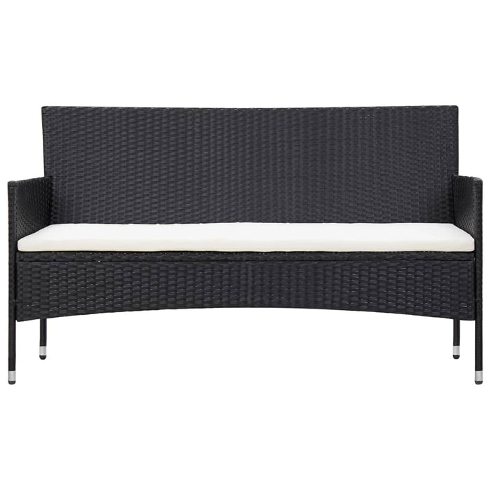 Set mobilier de grădină cu perne, 5 piese, negru, poliratan - WALTI WALTI