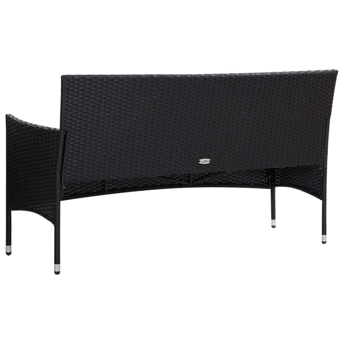 Set mobilier de grădină cu perne, 5 piese, negru, poliratan - WALTI WALTI