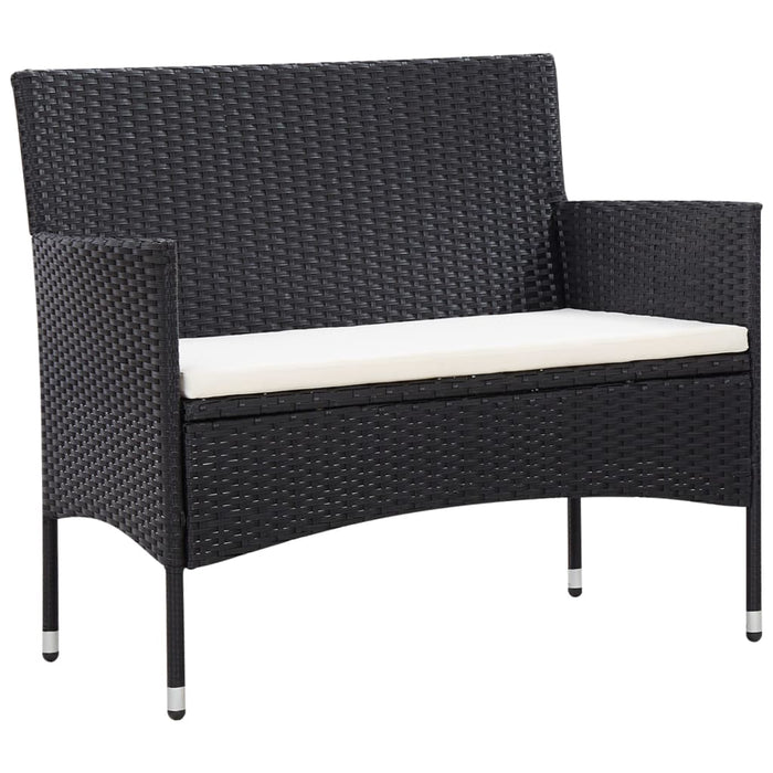 Set mobilier de grădină cu perne, 5 piese, negru, poliratan - WALTI WALTI