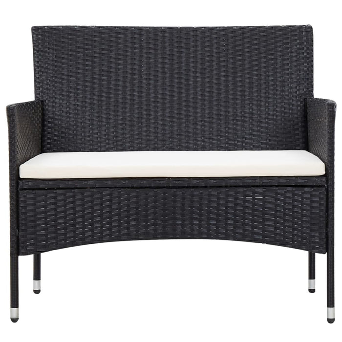 Set mobilier de grădină cu perne, 5 piese, negru, poliratan - WALTI WALTI