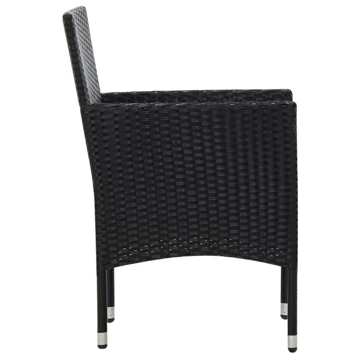 Set mobilier de grădină cu perne, 5 piese, negru, poliratan - WALTI WALTI