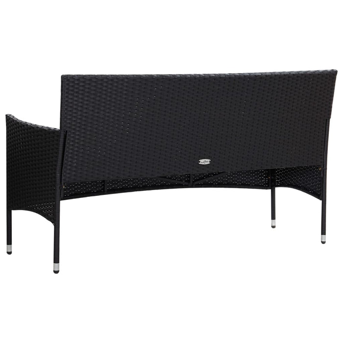 Set mobilier de grădină cu perne, 5 piese, negru, poliratan - WALTI WALTI