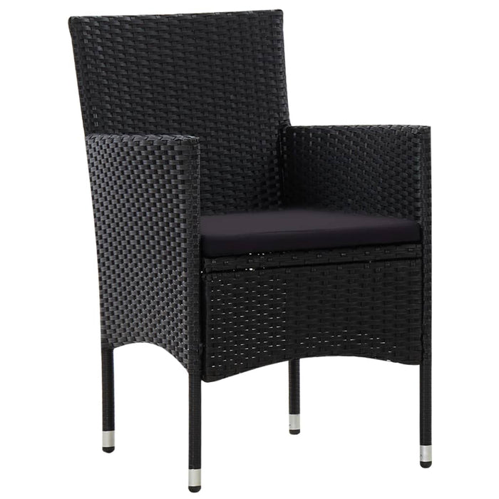 Set mobilier de grădină cu perne, 5 piese, negru, poliratan - WALTI WALTI