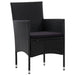 Set mobilier de grădină cu perne, 5 piese, negru, poliratan - WALTI WALTI