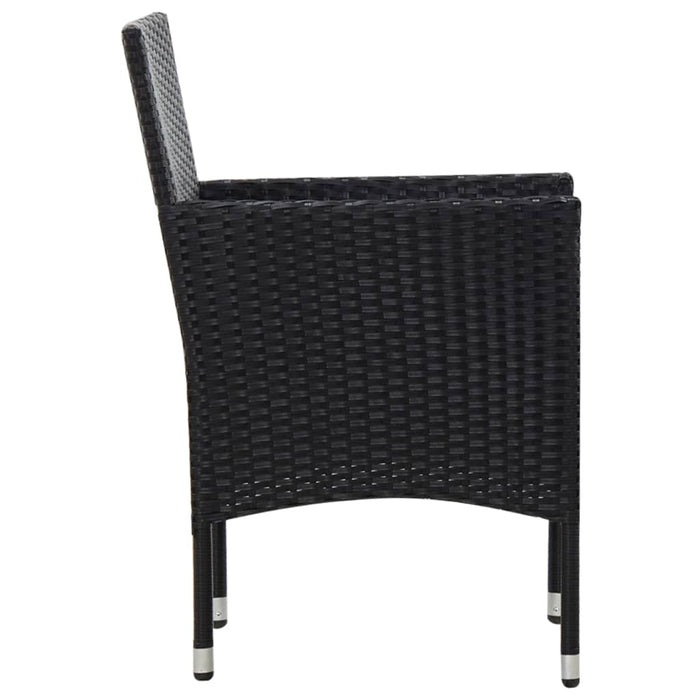 Set mobilier de grădină cu perne, 5 piese, negru, poliratan - WALTI WALTI