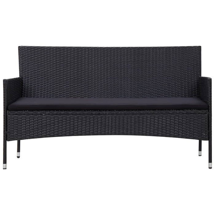 Set mobilier de grădină cu perne, 5 piese, negru, poliratan - WALTI WALTI
