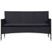 Set mobilier de grădină cu perne, 5 piese, negru, poliratan - WALTI WALTI
