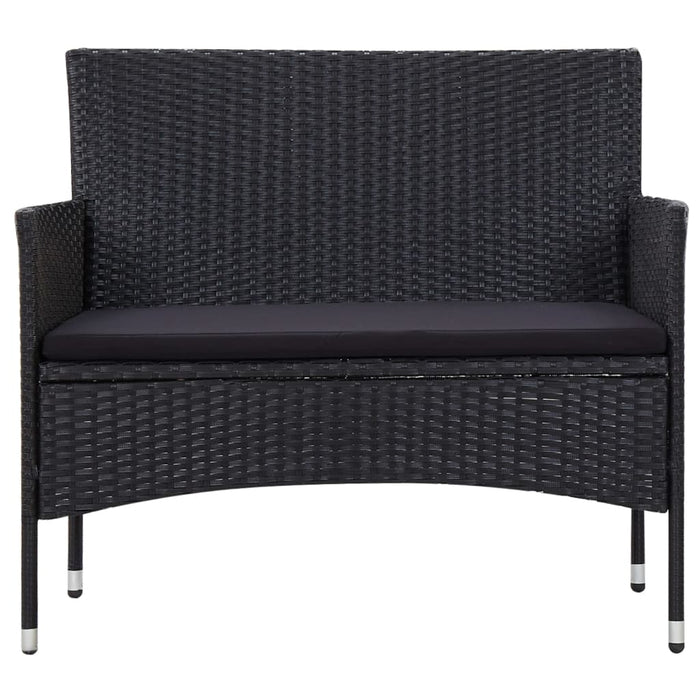Set mobilier de grădină cu perne, 5 piese, negru, poliratan - WALTI WALTI
