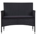Set mobilier de grădină cu perne, 5 piese, negru, poliratan - WALTI WALTI