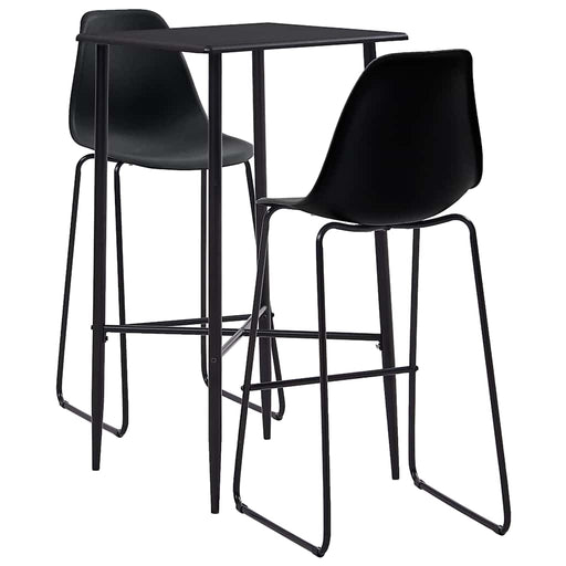 Set mobilier de bar, 3 piese, negru, plastic - WALTI WALTI