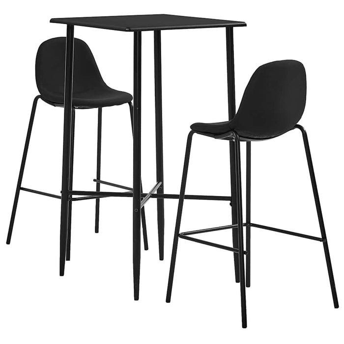 Set mobilier de bar, 3 piese, negru, material textil - WALTI WALTI