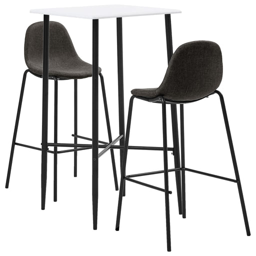 Set mobilier de bar, 3 piese, gri închis, material textil - WALTI WALTI