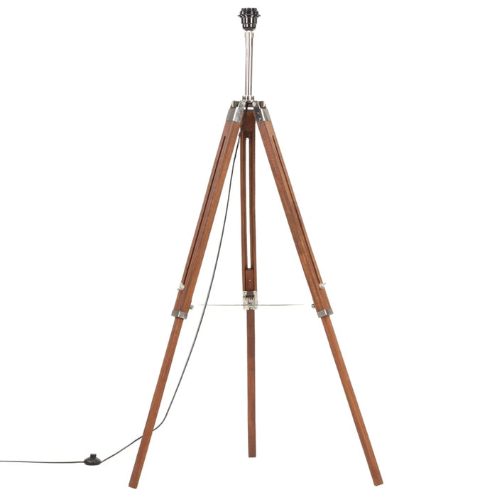 Lampă de podea trepied, maro miere și alb, 141 cm, lemn de tec WALTI
