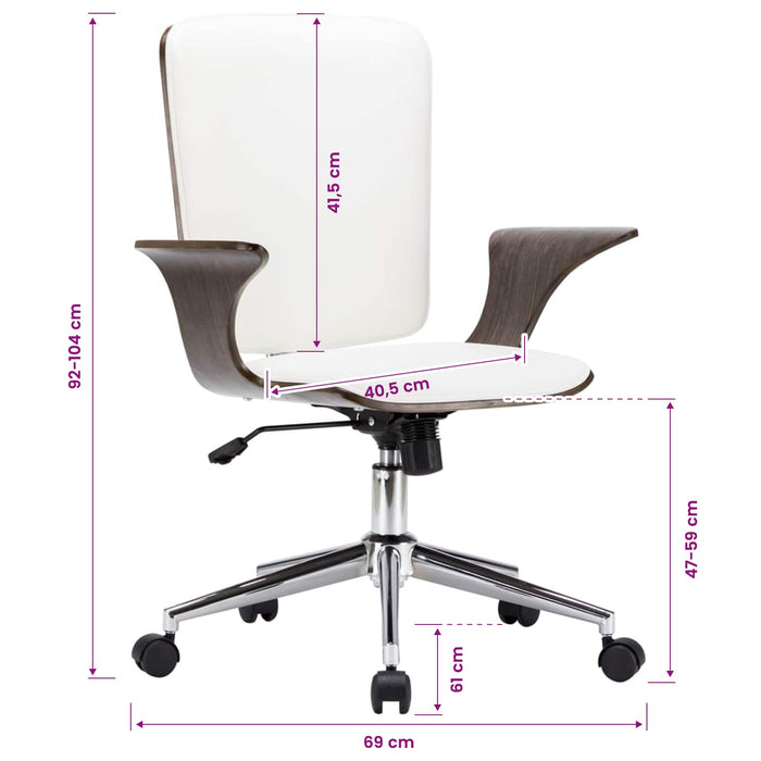 Scaune de birou cu rotire 2 buc. Piele artificială WALTI