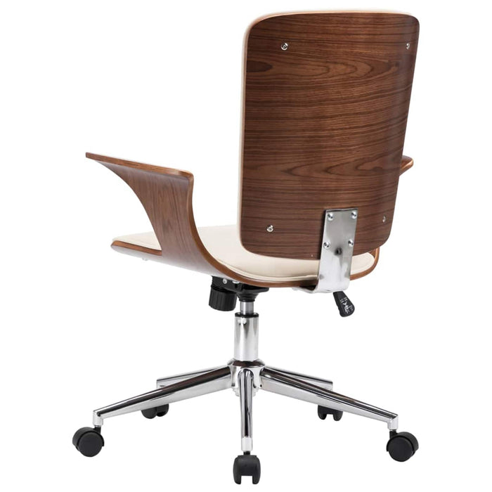 Scaune de birou rotative cu spătar 4 buc. Piele artificială WALTI