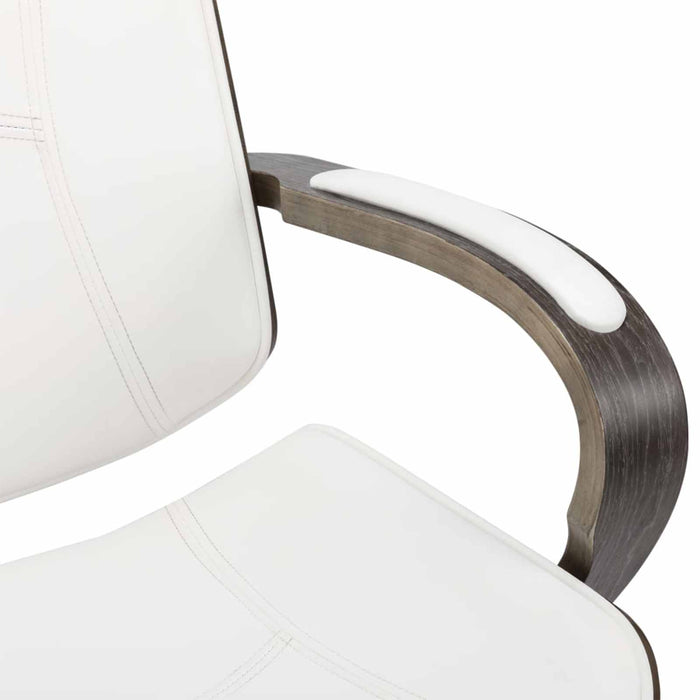 Scaune de birou rotative cu spătar 2 buc. Piele artificială WALTI