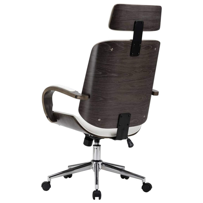 Scaune de birou rotative cu spătar 2 buc. Piele artificială WALTI