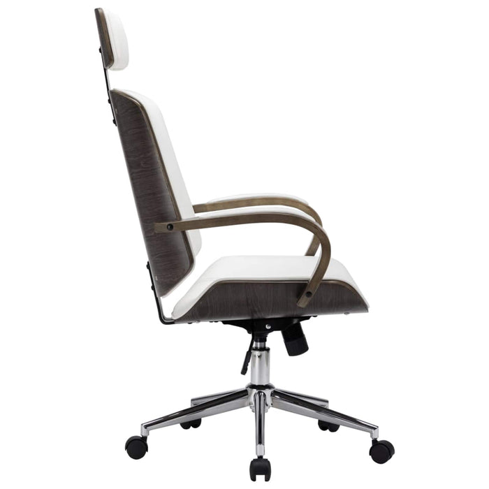 Scaune de birou rotative cu spătar 2 buc. Piele artificială WALTI