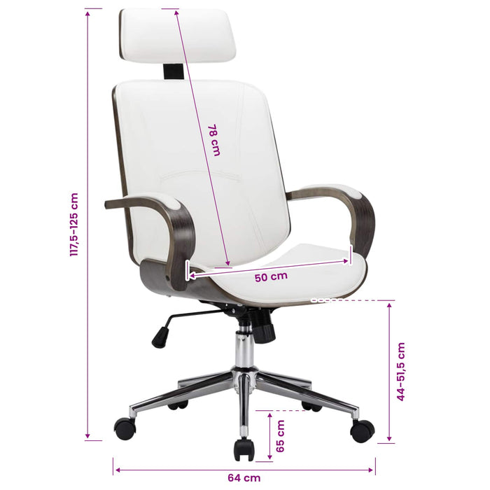 Scaune de birou rotative cu spătar 2 buc. Piele artificială WALTI