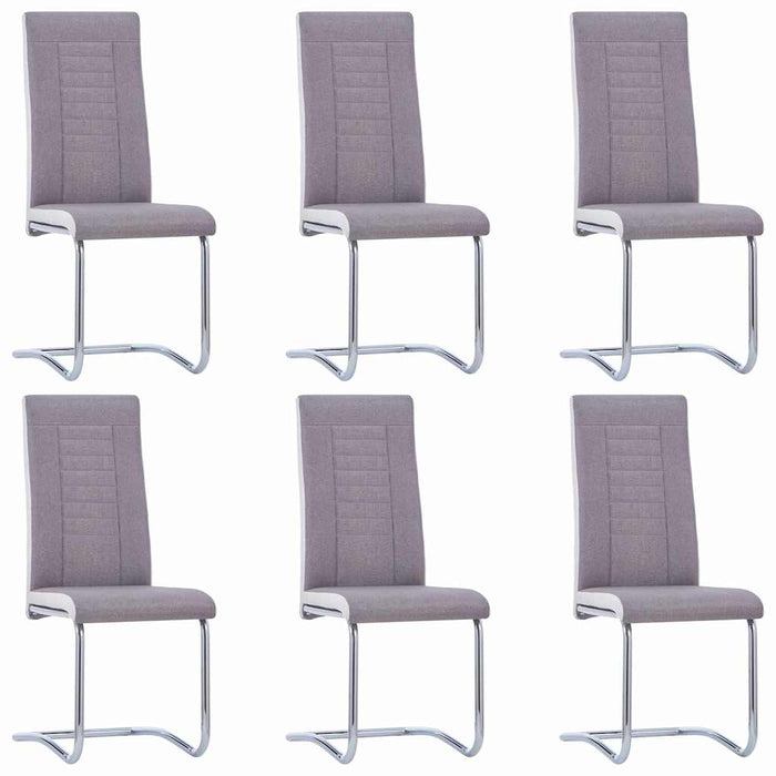 Scaune de bucătărie consolă, 6 buc., gri taupe, textil WALTI