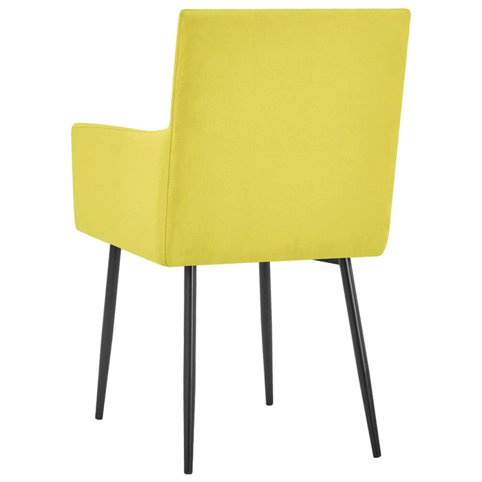 Scaune de bucătărie cu cotiere, 4 buc., galben, material textil WALTI