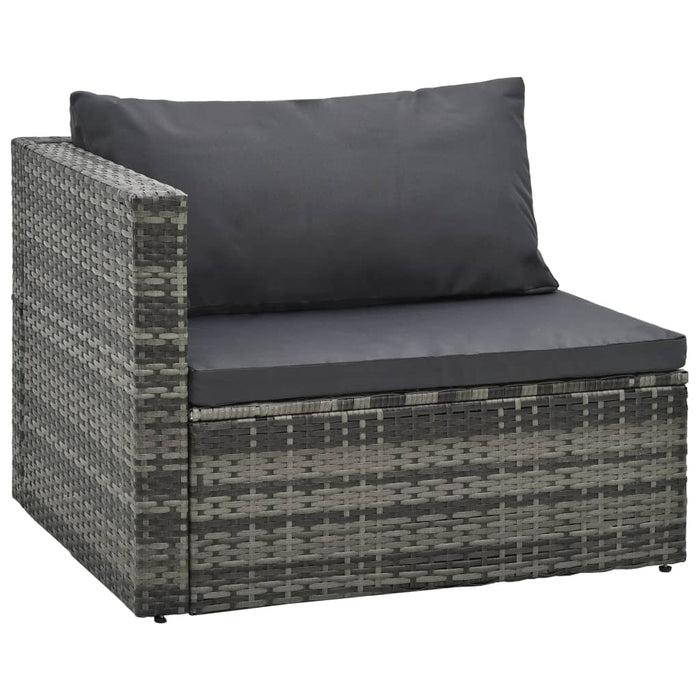 Set mobilier de grădină cu perne, 5 piese, gri, poliratan - WALTI WALTI