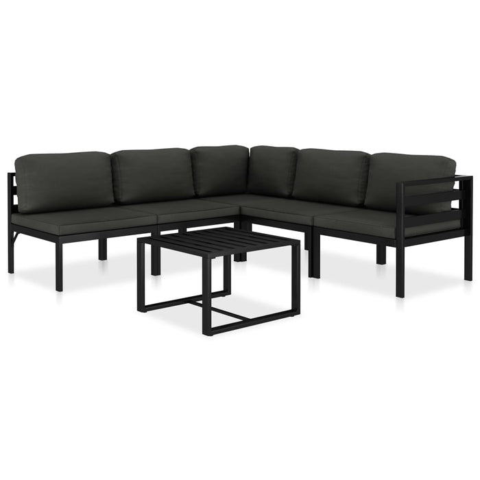 Set mobilier de grădină cu perne, 6 piese, antracit, aluminiu - WALTI WALTI