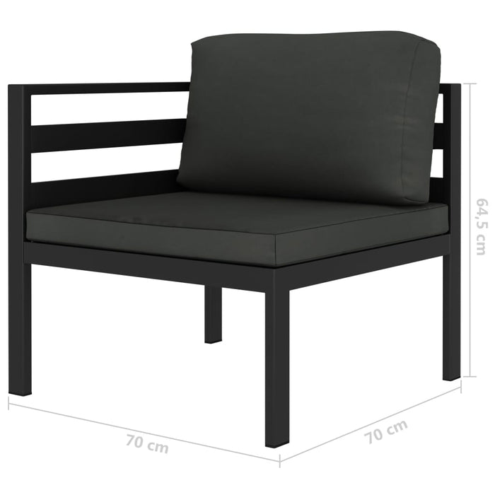 Set mobilier de grădină cu perne, 6 piese, antracit, aluminiu - WALTI WALTI