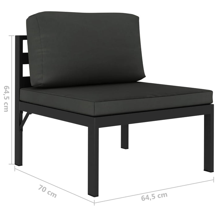 Set mobilier de grădină cu perne, 6 piese, antracit, aluminiu - WALTI WALTI