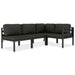 Set mobilier de grădină cu perne, 4 piese, antracit, aluminiu - WALTI WALTI