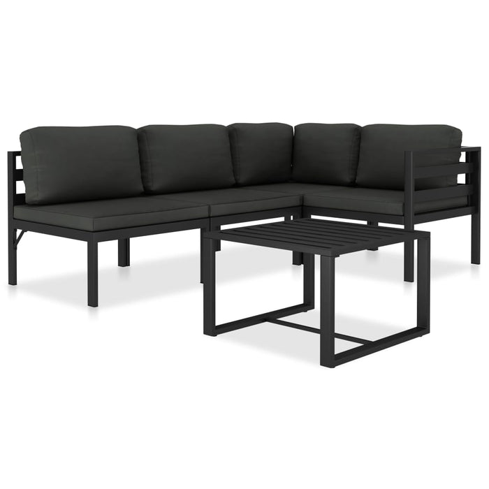 Set mobilier de grădină cu perne, 5 piese, antracit, aluminiu - WALTI WALTI