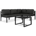 Set mobilier de grădină cu perne, 5 piese, antracit, aluminiu - WALTI WALTI