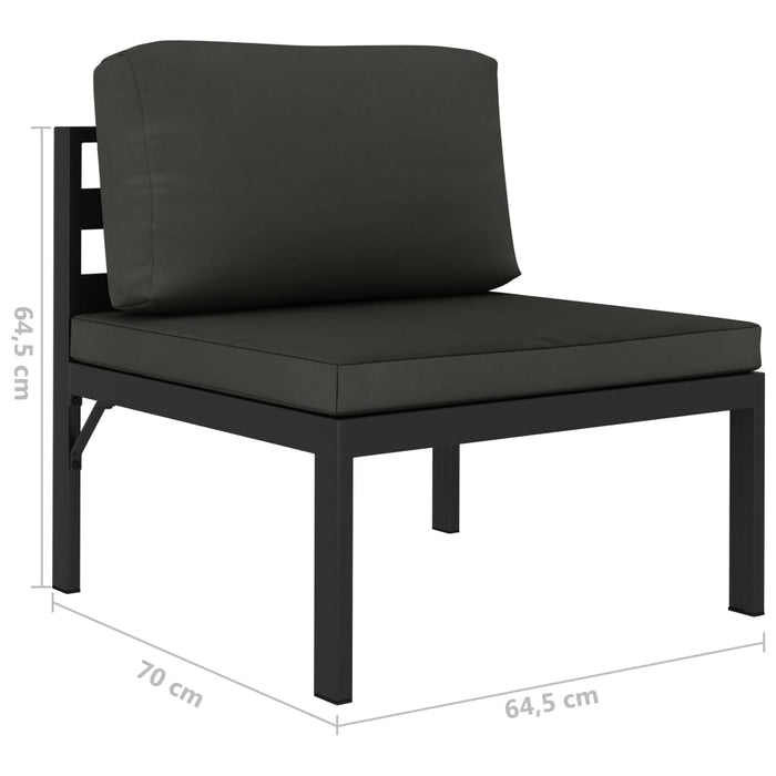 Set mobilier de grădină cu perne, 5 piese, antracit, aluminiu - WALTI WALTI
