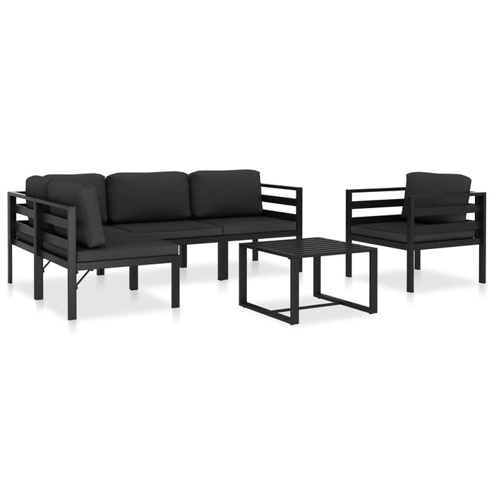 Set mobilier de grădină cu perne, 6 piese, antracit, aluminiu - WALTI WALTI