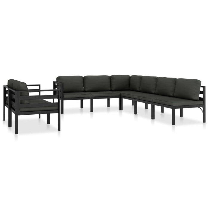 Set mobilier de grădină cu perne, 8 piese, antracit, aluminiu - WALTI WALTI