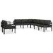 Set mobilier de grădină cu perne, 8 piese, antracit, aluminiu - WALTI WALTI