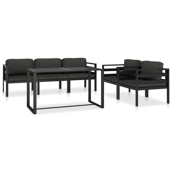 Set mobilier de grădină cu perne, 6 piese, antracit, aluminiu - WALTI WALTI