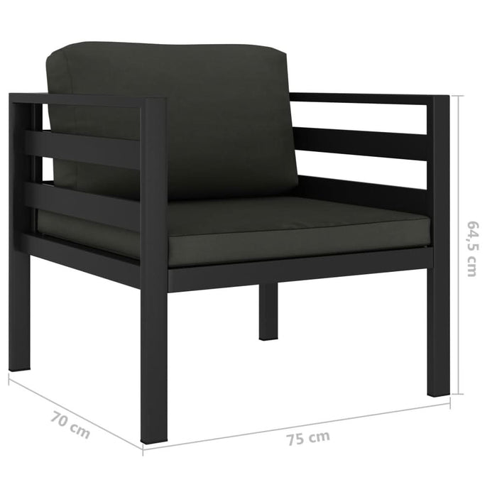 Set mobilier de grădină cu perne, 6 piese, antracit, aluminiu - WALTI WALTI
