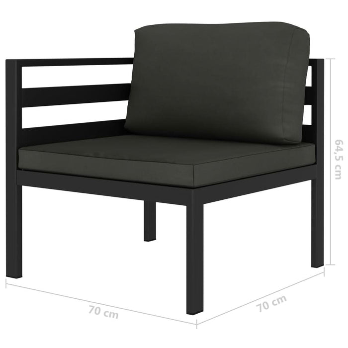 Set mobilier de grădină cu perne, 6 piese, antracit, aluminiu - WALTI WALTI