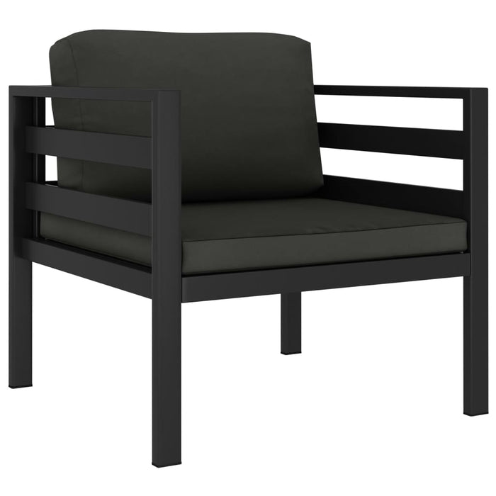 Set mobilier de grădină cu perne, 5 piese, antracit, aluminiu WALTI